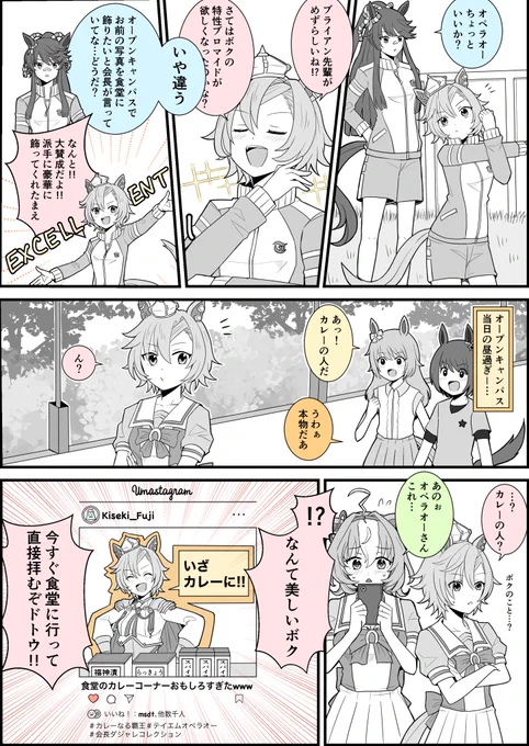 ルドルフ「華麗にカレーコーナーを飾ろう!!…ふふ///」
エアグルーヴ「………🤦‍♀️」
ウマ娘/テイエムオペラオー/ナリタブライアン/メイショウドトウ 