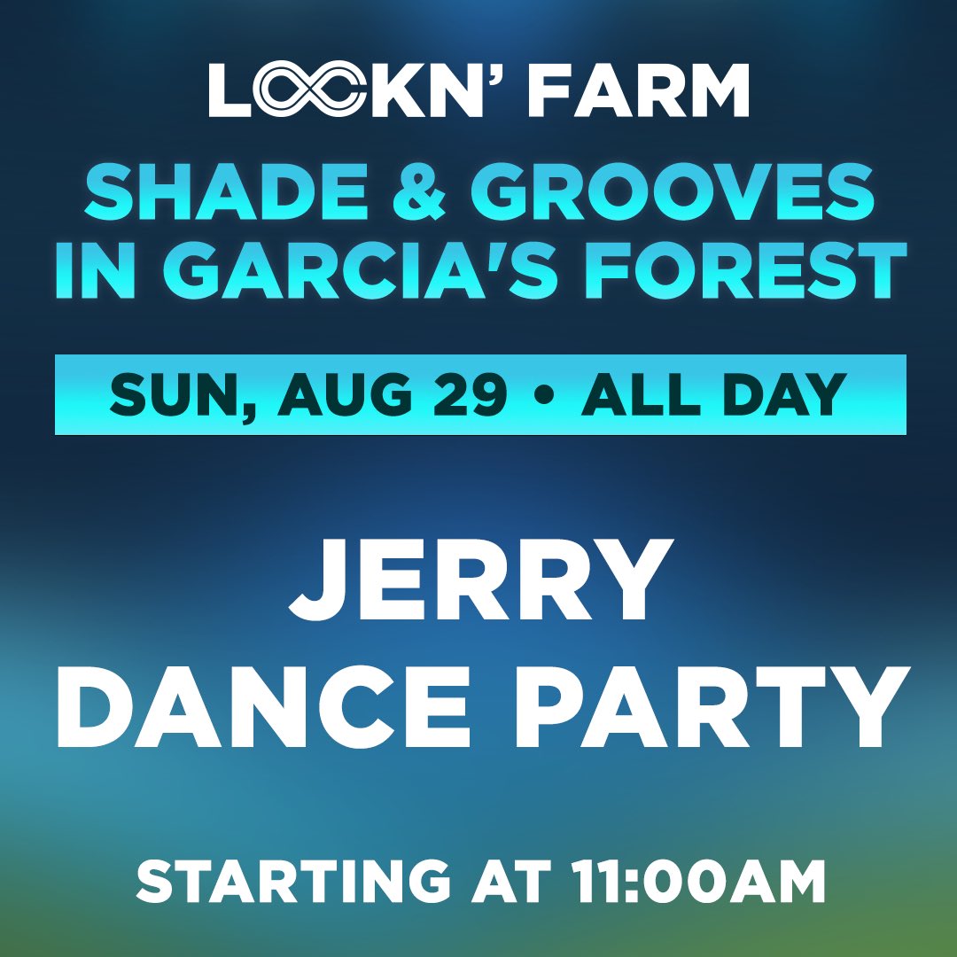 Who’s ready to dance today?! Grab your dancing shoes and join the fun. Check out the Garcia’s Forest for All Day Jerry Dance Party. Get some shade and chill out! The music never stopped...