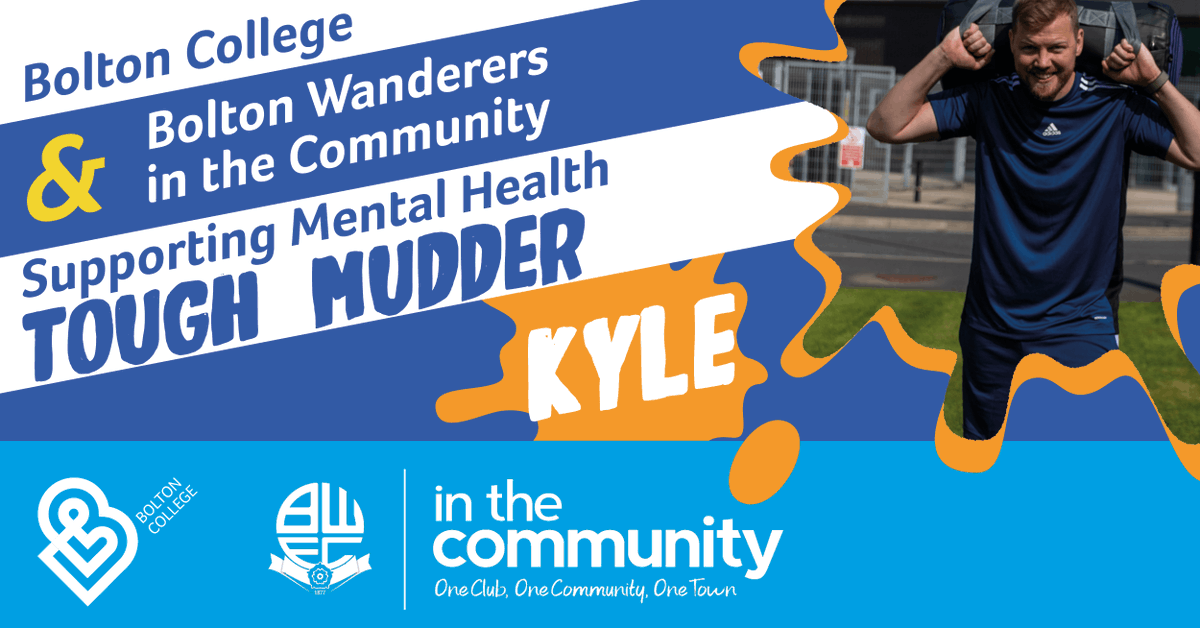 BoltonCollege's tweet image. 👇 Kyle tells us why he's taking on @ToughMudder 👇 
‘Due to Seasonal Affective Disorder I have bouts of depression in winter so I want to raise awareness of mental health. I want people to understand that regardless of what they’re going through, help and support is out there.’
