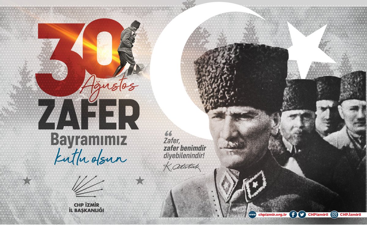 yenipartizmiril's tweet photo. #30AĞUSTOS ZAFER BAYRAMIMIZ KUTLU OLSUN!

Zafer Bayramımızın 99. Yılı için düzenleyeceğimiz törenimize tüm halkımız davetlidir.

📆30.08.2021

🕖14:00

📍Cumhuriyet Meydanı / Konak https://t.co/FE7aMGQf5j