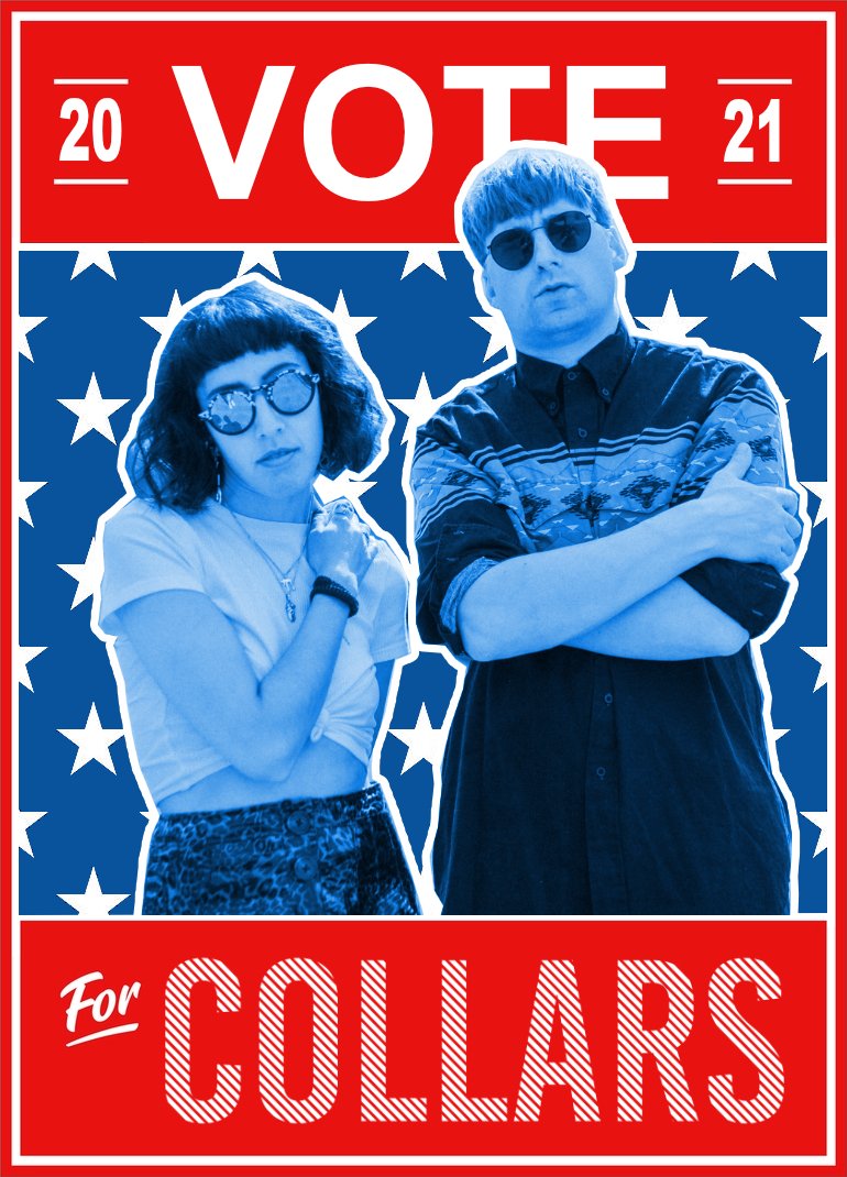 collarstheband's tweet photo. 🗳 VOTE FOR US! 🗳 Turns out there is an audience vote at the @NMGAwards, so please take a few seconds to vote for us. Just go to https://t.co/noTNOWCTR3 (the form is under the poster) ✅ Thanks Collars crew! 😘

📸 OG photo by @howiehowe https://t.co/klRkwEpQ6Q