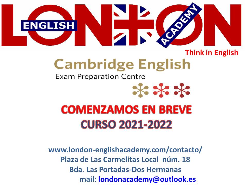 LondonAcd's tweet photo. Deseando que hayáis tenido un buen verano, anunciaros qué comenzamos en breve, curso 2021-2022. https://t.co/mXw6avY2hS