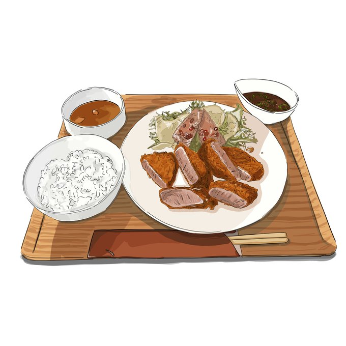 ヒレカツ定食のtwitterイラスト検索結果
