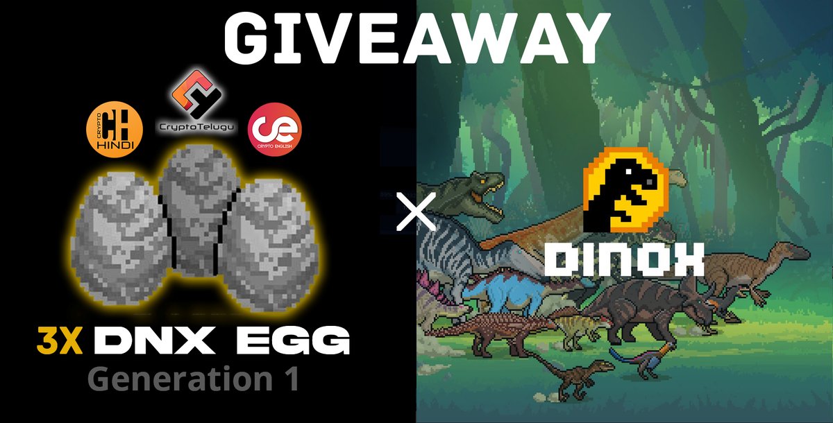 ✨Giving away 3X <a href="/dinoxproject/">DinoX</a>  $DNX Gen1 Eggs

🦖No investment
🦖No Staking
🦖Simple steps
🦖Just fill the form, Like, RT &amp; comment on this post

🦖Form Link - forms.gle/H5CCvAGaTUimat…