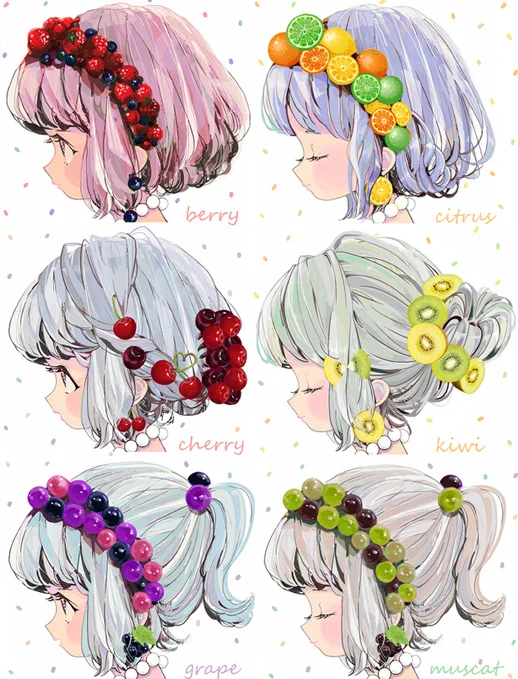 girl's hair×fruits 