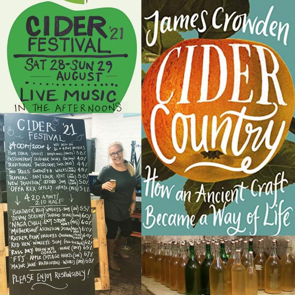 Celebrate cider &amp; cider making in Letchworth today. <a href="/GardenCityBrews/">Garden_City_Brewery</a> day 2 of their amazing cider and music festival in the Wynd. <a href="/DavidsBookshop/">David's Bookshop</a> have a fab new book by cider expert James Crowden - learn more about our famous apple drink.There's more Festival fun in September too