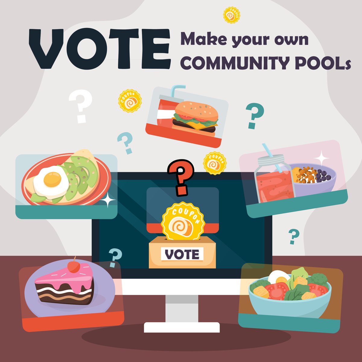 FoodcourtF's tweet photo. Community driven pools!!! Vote now to win coupon's multiplier 🎉 and earn Grocery Coupons

https://t.co/jI3dUJQIqz

Rules here: https://t.co/SQBtgK43PW https://t.co/TfYT2UL3V3
