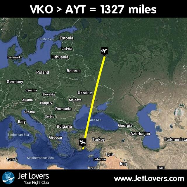 ilyabreev's tweet photo. My flight #30 on #JetLovers: VKO > AYT - another 1327 miles in the air! https://t.co/kIqTmrhaGZ https://t.co/A9WXQrvfIA