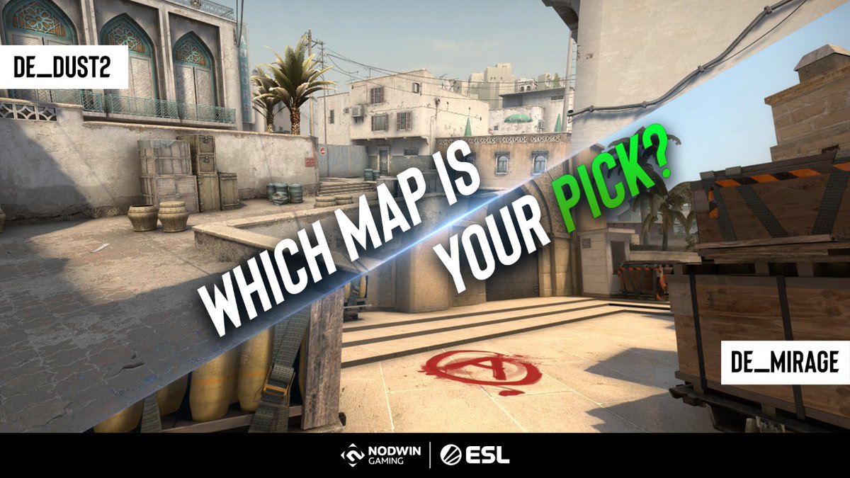 ESL_India's tweet photo. Every CSGO fan will have a lot of memories on these maps! ❤️😎

Which map from these two would you pick?🤔

#csgo #dust2 #mirage #nuke #gamers #gaming #CSGOmap #gamer #gamingcommunity #gaminglife #pcgaming #videogames #indiangamer #esports #esportsindia #ESLindia #nodwingaming https://t.co/G1L0pR0EWr