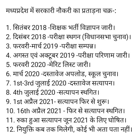 <a href="/NidhiTanejaa/">Nidhi Taneja</a> तीन साल, मध्यप्रदेश बेहाल.!
<a href="/schooledump/">School Education Department, MP</a> <a href="/CMMadhyaPradesh/">Chief Minister, MP</a> <a href="/OfficeofSSC/">Office of Shivraj</a> <a href="/ChouhanShivraj/">Shivraj Singh Chouhan</a> <a href="/JansamparkMP/">Jansampark MP</a> <a href="/OfficeOfKNath/">Kamal Nath</a> <a href="/ZeeMPCG/">Zee MP-Chhattisgarh</a> <a href="/aajtak/">AajTak</a> <a href="/ABPNews/">ABP News</a> <a href="/IYC/">Indian Youth Congress</a> <a href="/News18MP/">News18 MadhyaPradesh</a> <a href="/ndtv/">NDTV</a> <a href="/IYCMadhya/">MP Youth Congress</a> <a href="/INCMP/">MP Congress</a> <a href="/MPTakOfficial/">MP Tak</a> <a href="/Indersinghsjp/">इन्दरसिंह परमार</a> <a href="/TheLallantop/">The Lallantop</a> <a href="/News24/">News24 🇿🇦</a> <a href="/indiatvnews/">India TV</a> <a href="/PMOIndia/">PMO India</a> <a href="/INCMP/">MP Congress</a> <a href="/ANI/">ANI</a> <a href="/gireesh_ji/">GIREESH UPADHYAY</a>