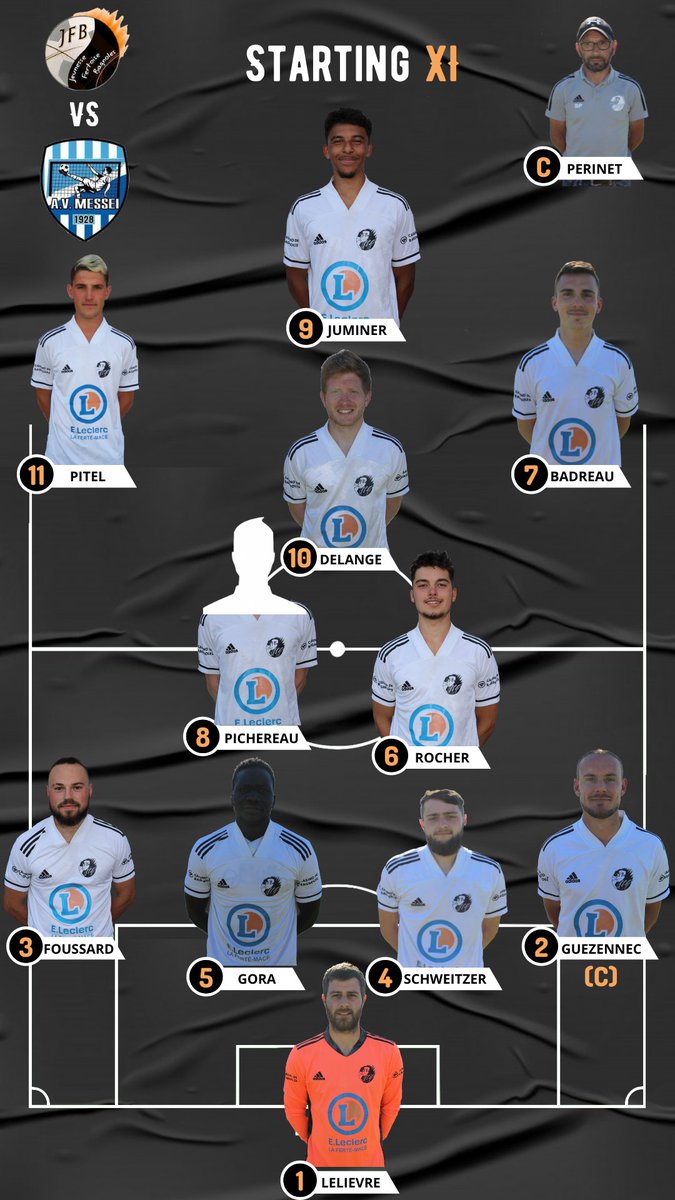 Voici la composition de départ concoctée par Stéphane Perinet pour l’entrée en coupe de France ⚔️🔥