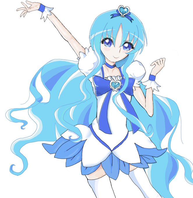 絶賛描いてる途中のキュアマリン、描き始めて一週間くらい経つのでそろそろいい加減完成させたい人生……#絵描きさんと繋がりたい #イラスト練習中#プリキュア 
