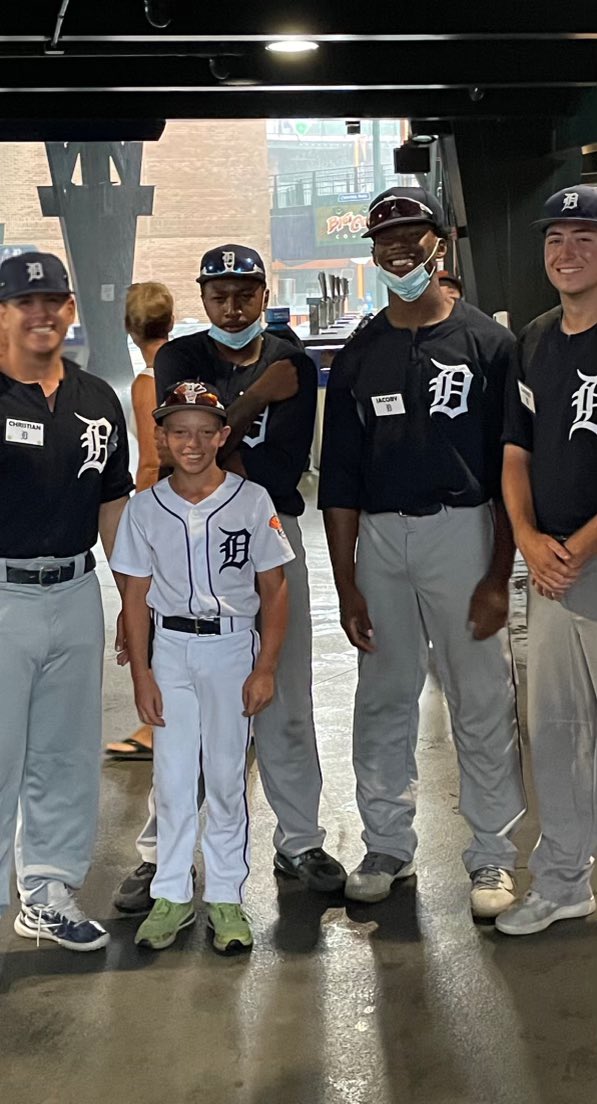 Hayden spent the week at Detroit Tiger camp. He was excited to see 4 of the counselors were from @LegacyMCBL 96ers and guys he knew. The summer MCBL @LegacyMI_BAS is so much more than just a game. #baseballislife