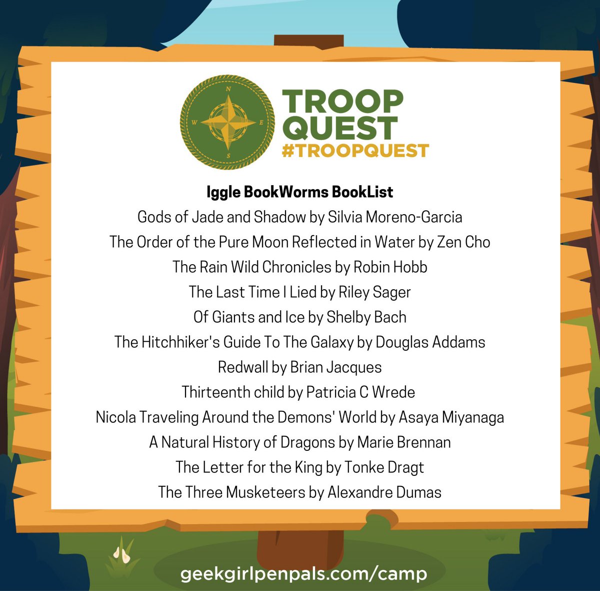IggleBookWorms's tweet photo. Do you feel the need to go on a quest from your couch? Here are a few favorites from @IGGPPCamp's #TroopQuest! https://t.co/aPdy7XMSms