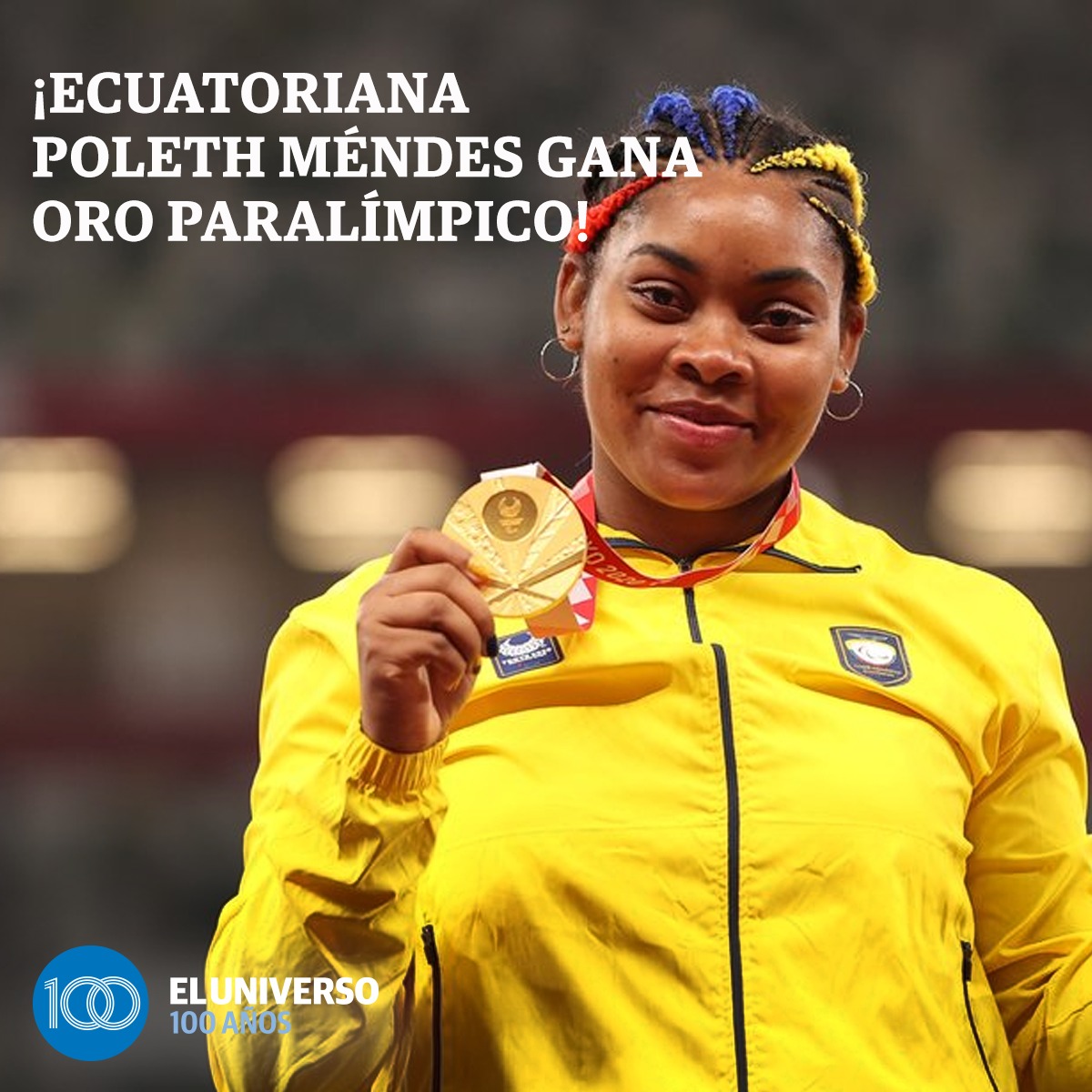 eluniversocom's tweet photo. ¡Otra leyenda del deporte ecuatoriano! Poleth Mendes  fana medalla de oro en impulso de bala en los Juegos Paralímpicos de #Tokyo2020 ► https://t.co/sUpMPJ8gWc https://t.co/aoiMaYWp8N