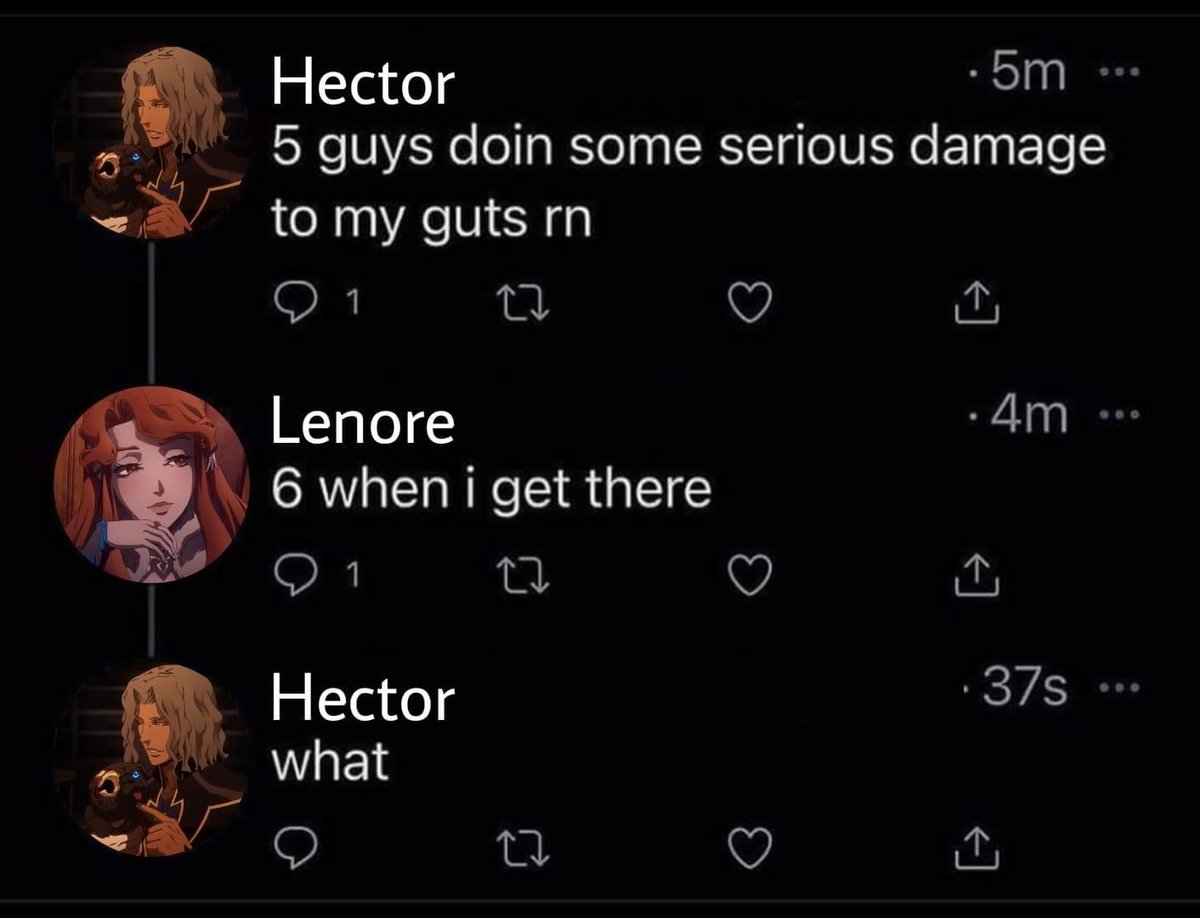 LenectorWeek's tweet photo. #LenectorWeek2021 (info in pinned tweet) is almost 2 weeks away!!
Here are some memes for inspiration!! #Lenore #Hector #Castlevania https://t.co/J1LTlLs3JU