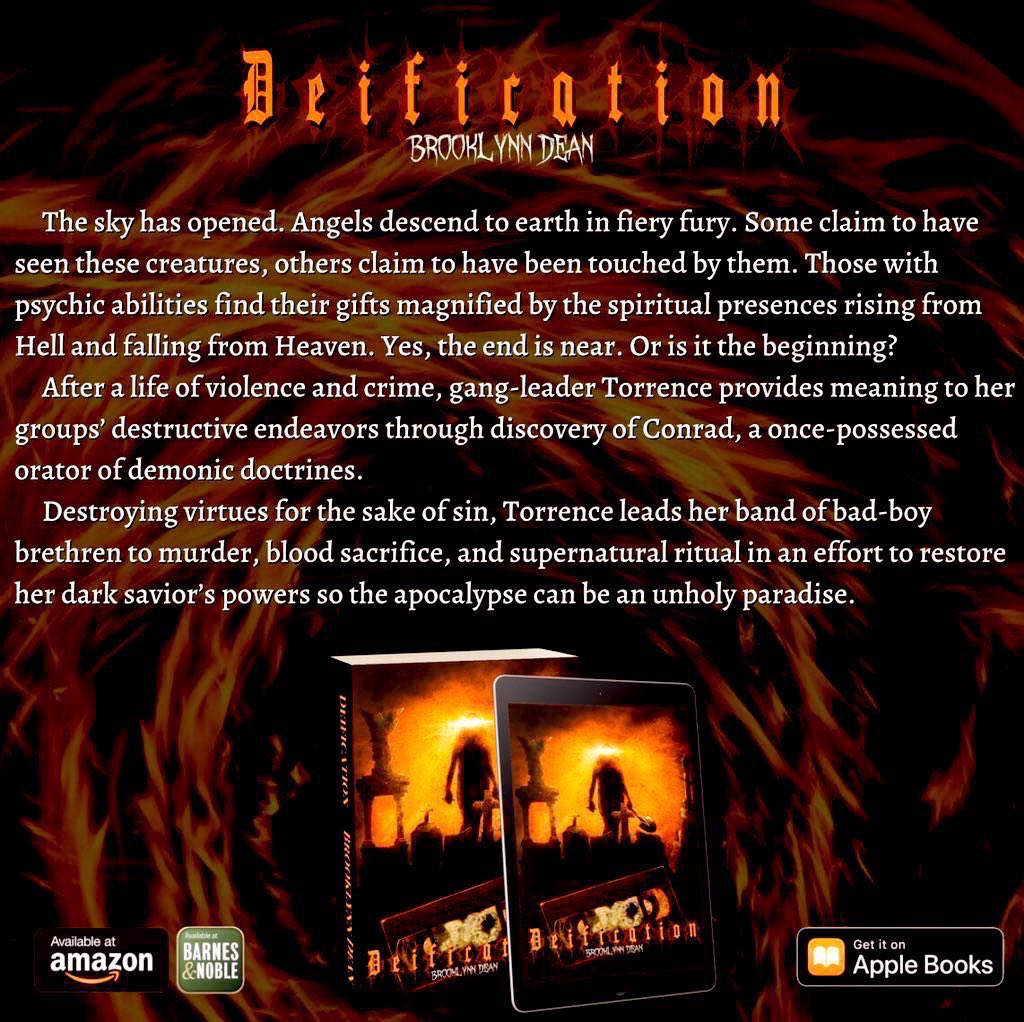 DeificationBook's tweet photo. @bookpreneur Thanks!

𝘿𝙚𝙞𝙛𝙞𝙘𝙖𝙩𝙞𝙤𝙣 is a thrilling blend of horror and literary fiction reviewers praise as “𝙖 𝙫𝙞𝙤𝙡𝙚𝙣𝙩, 𝙨𝙚𝙭𝙮, 𝙨𝙪𝙥𝙚𝙧𝙣𝙖𝙩𝙪𝙧𝙖𝙡 𝙬𝙝𝙞𝙧𝙡𝙬𝙞𝙣𝙙 𝙤𝙛 𝙖 𝙨𝙩𝙤𝙧𝙮.”

https://t.co/aqLoT7Pgha https://t.co/QIzCStay83