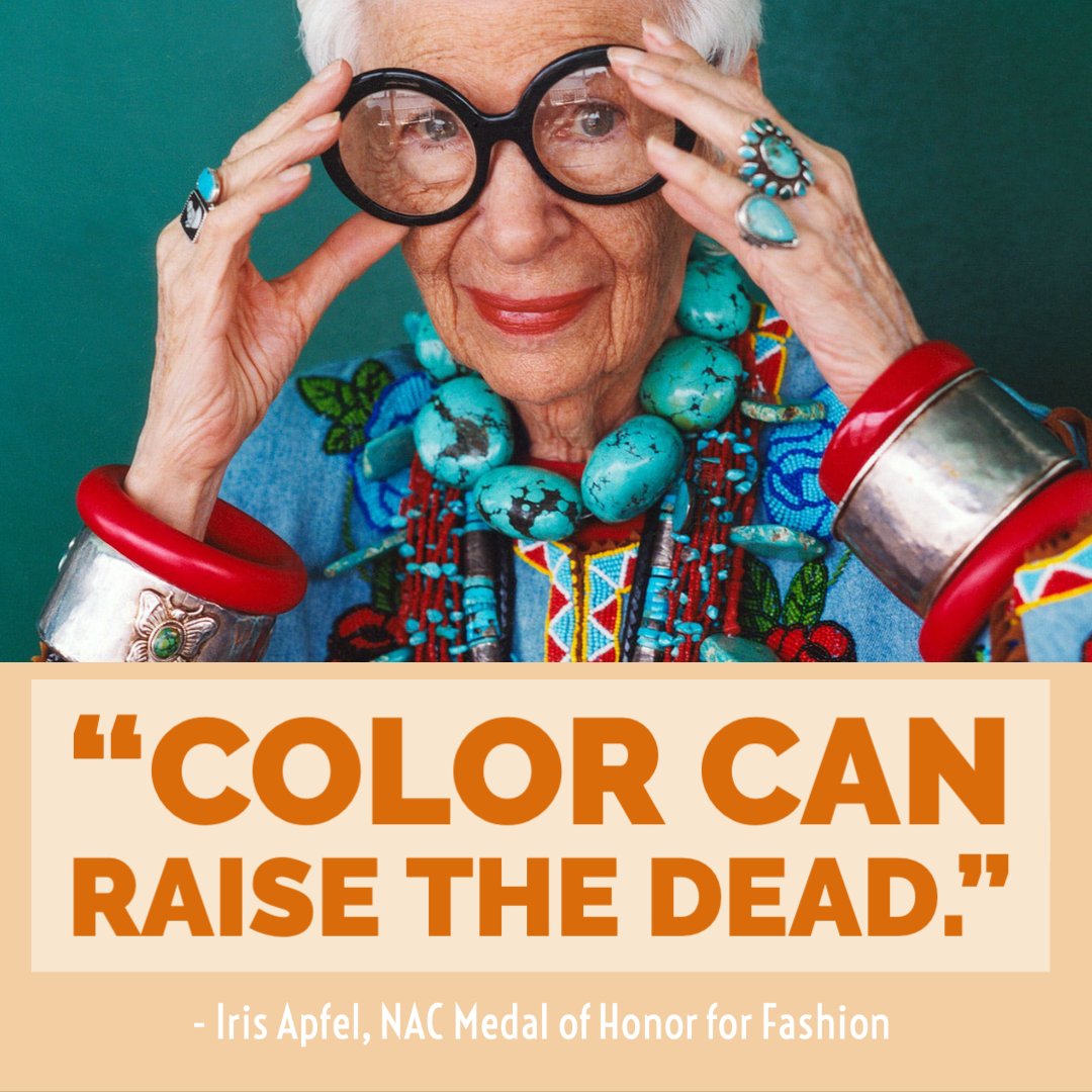 Happy 100th birthday to fashion icon and NAC Medal of Honor recipient Iris Apfel! #Iris100