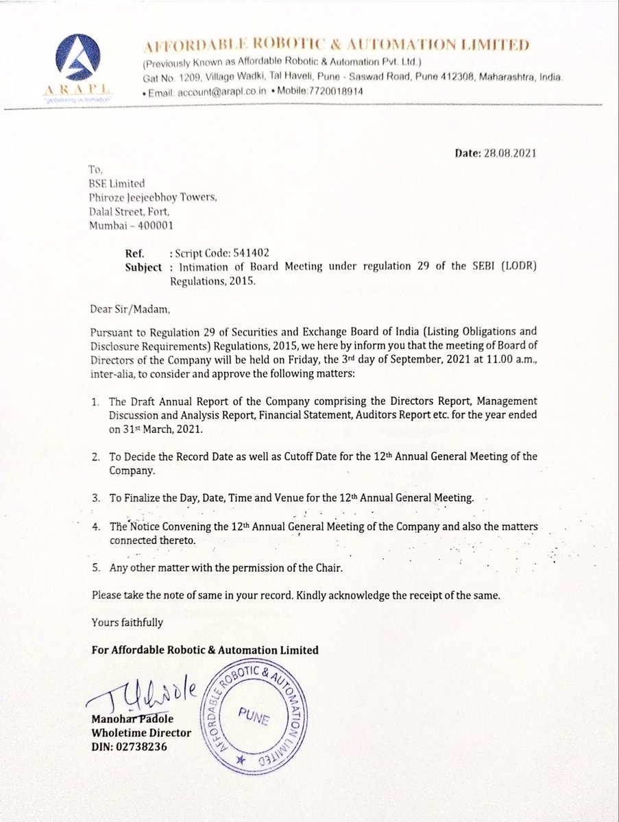 Niveshak_'s tweet image. Looking forward to it @MilindPadole5 Sahab 🙏🏼🙂🎉

#AffordableRobotics