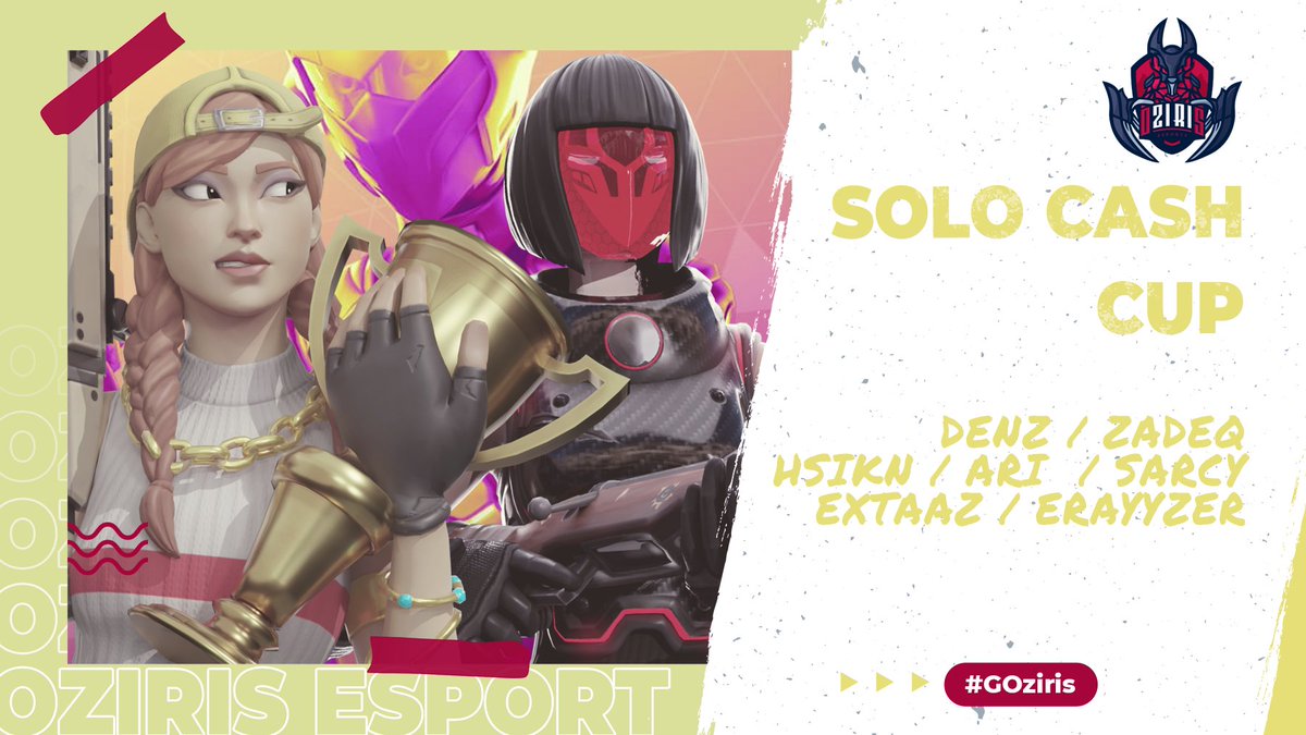 TeamOziris's tweet photo. [#Fortnite]

Nos joueurs @Ari_FTN @Zadeq_FTN @DenzFTN @ExtaazFTN @Hsikn_ @ERAYYZER @SarcyFTN participent à la Cash Cup Solo en ce moment ! 🏆

Bonne chance à eux ! 💪 

#GOziris 🔵🔴 https://t.co/Sb3asE87no