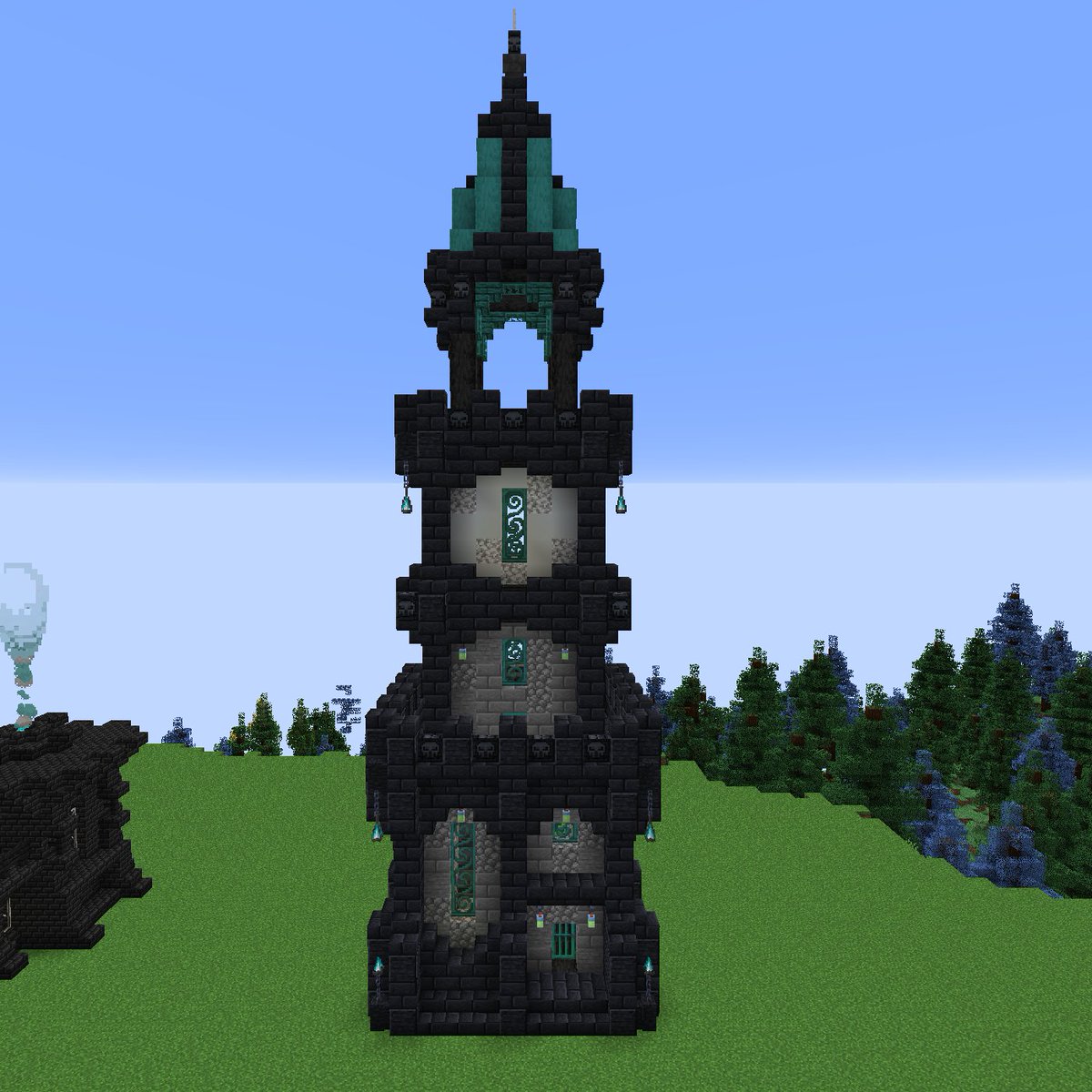 Devilish_QT's tweet photo. With many thanks to a @Mythicalsausage tutorial, I've completed a beautiful Wizard's tower with enchanting room and supplies.
#Minecraft #ATM6SMP #GrandaGamer #OldLadyDerping https://t.co/wEi87eep4m