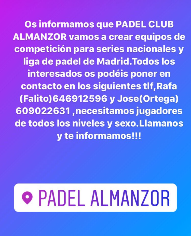 Club Padel Almanzor (@padelalmanzor) on Twitter photo 