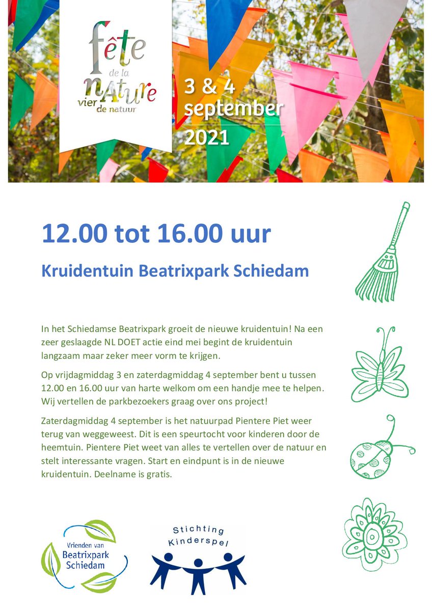 Werkmiddagen in de nieuwe #kruidentuin! Vrijdagmiddag 3 en zaterdagmiddag 4 september van 12.00 tot 16.00 uur <a href="/beatrixpark010/">beatrixparkschiedam</a> #schiedam