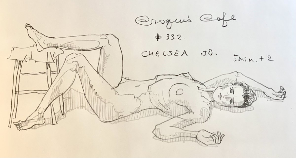 #croquiscafe 
332 Chelsea Joe 
今日は寝ポーズ描きたくないなあって思ってしまったら7分かかった。 