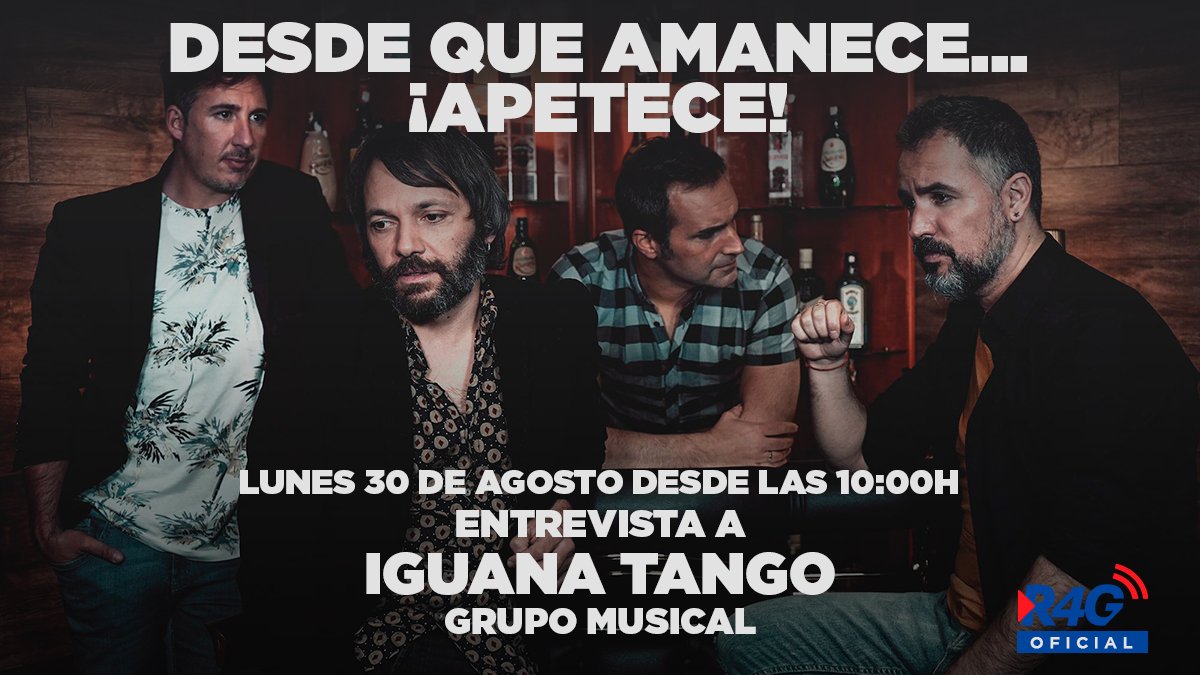 ¡Mañana tenemos una nueva entrevista súper interesante!

Desde las 10:00h estarán con nosotros los chicos de <a href="/iguanatango/">Iguana Tango</a> para hablarnos de "Inmune", su último trabajo".

Vente con <a href="/Mar_Montoro/">𝕄𝕒𝕣 𝕄𝕠𝕟𝕥𝕠𝕣𝕠</a> en su @desdeqamanece4G para pasar una gran mañana.