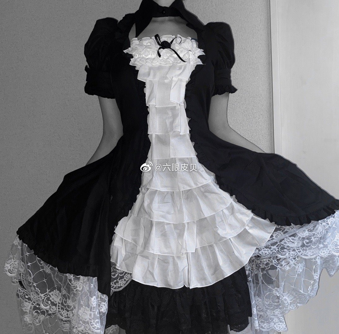 Six Eyelid B Marbleさんの別衿 姬袖付きドレス黒白ワンピースですwとても綺麗w生地も好きw ヘッドドレスはrichardsさんのです ヤー黒白yyds Marble Six Eyelid B Marbleさんの別衿 姬袖付きドレス黒白ワンピースですwとても綺麗w生地も好きw ヘッドドレスはrichardsさんのです ヤー黒白yyds Marble