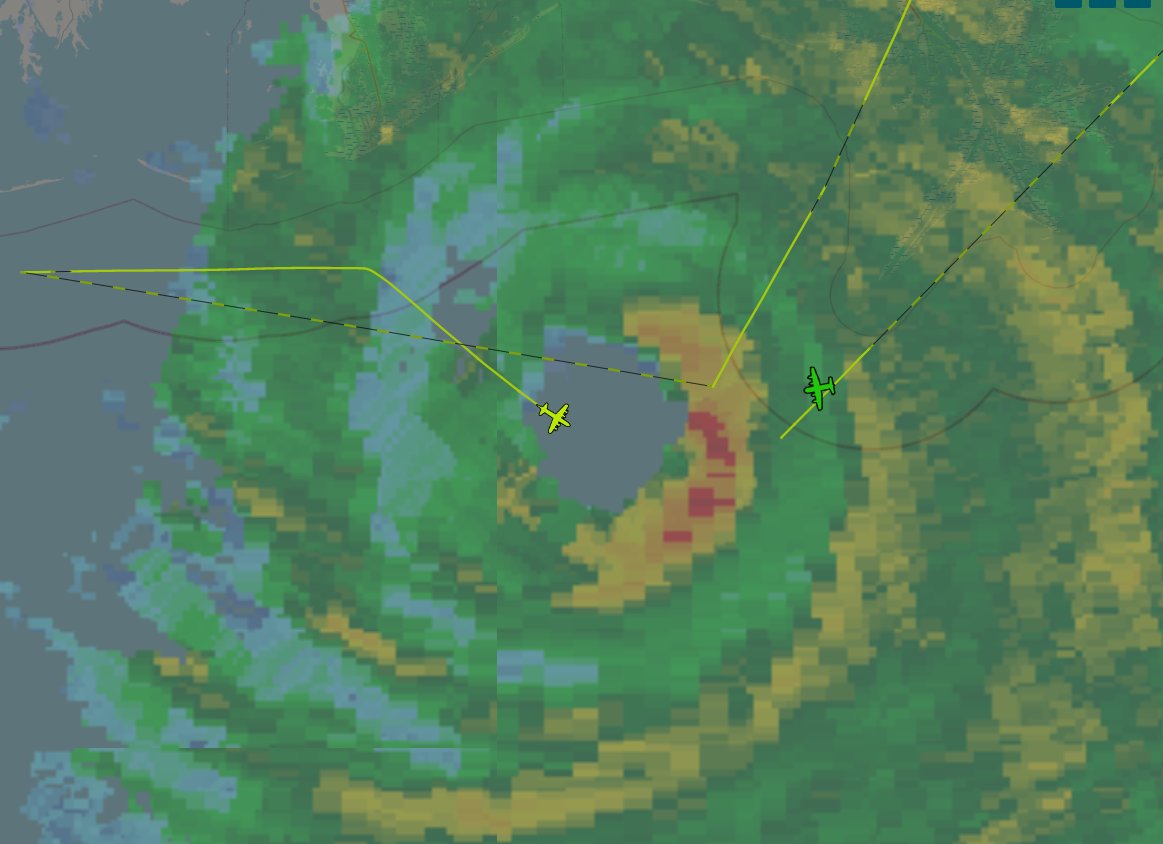 Hurricane Hunters punching the eye of hurricane #ida right now. Waiting for Dropsonde data. Last dropsonde measured 161mph which is 4mph over Cat 5