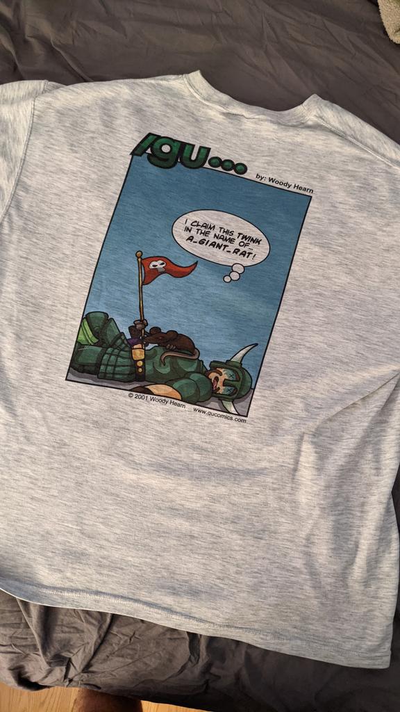 ModestLaw's tweet image. Here's something random. I've had this shirt from @gucomics for almost 20 years and it's still in perfect condition. Crazy! #webcomic #everquest