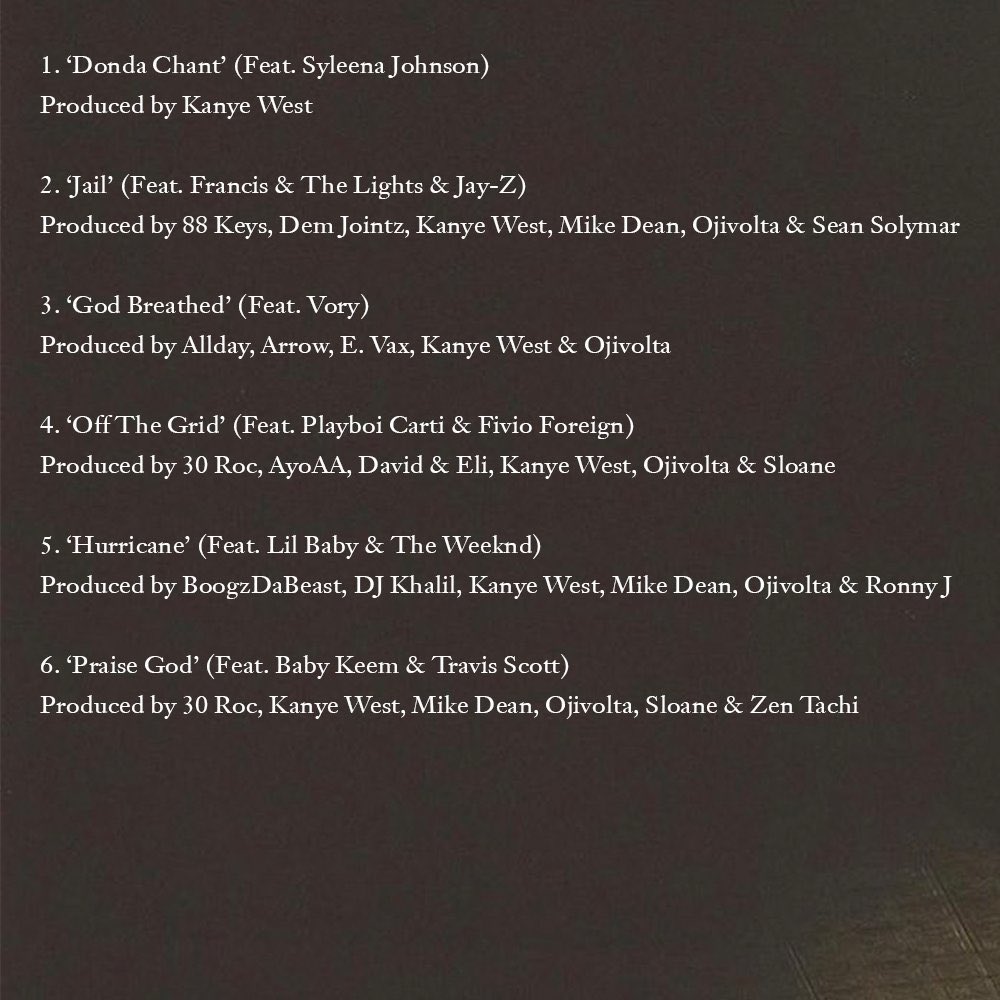 TeamKanyeDaily's tweet image. #DONDA FULL CREDITS