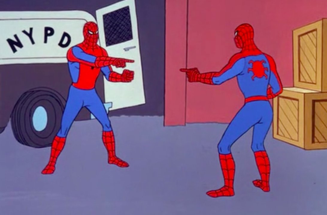 Пока х3 про мем. Человеки пауки показывают друг на друга. Два человека паука. Человек паук показывает на человека паука. Два человека паука показывают друг на друга.