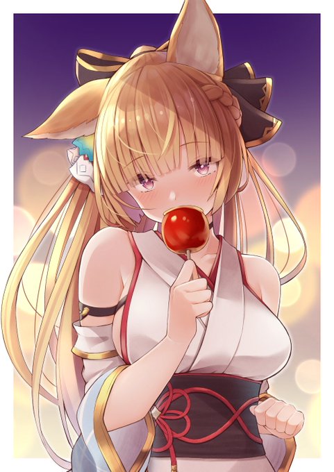 #グラブル
浴衣ユイシスとリンゴ飴 