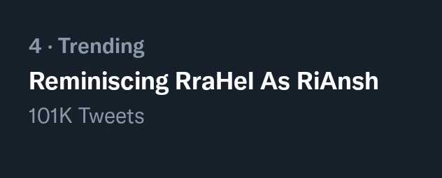 100k tweets  🥂💅
Josh me hai sare aj toh😉😉
Reminiscing RraHel As RiAnsh