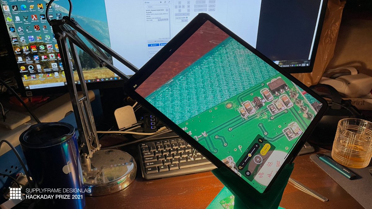 hackaday's tweet image. 🔬Did you know an iPad can be an excellent #electronics microscope? This #ReimagineTech project submission has shown us exactly that! 

What are you submitting for the #HackadayPrize challenge? Submit today→ hubs.la/H0VcS9c0

Powered by @supplyframe &amp;amp; @digikey