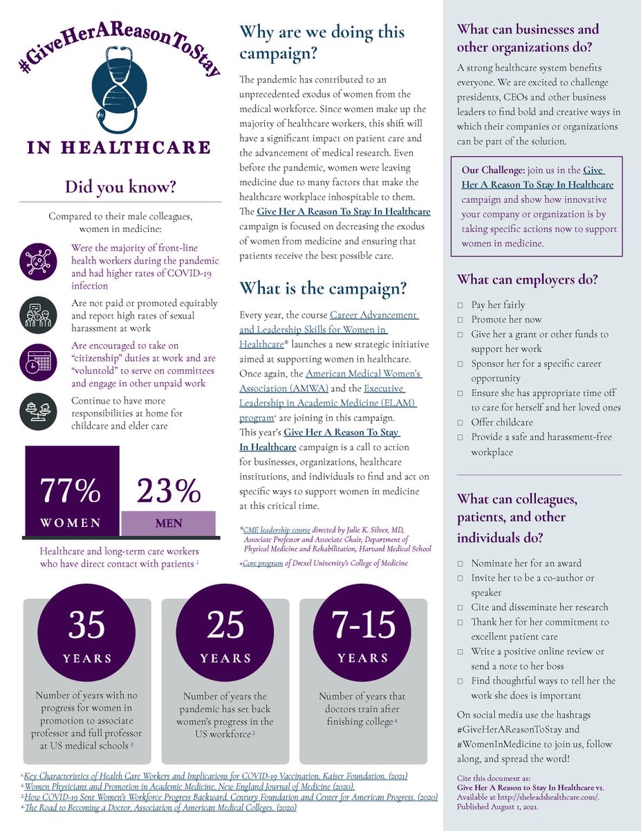 We should not make any #WomenInMedicine feel guilty for leaving the workforce. But, let's do everything we can to support them at this critical time. 

#GiveHerAReasonToStay #HeForShe