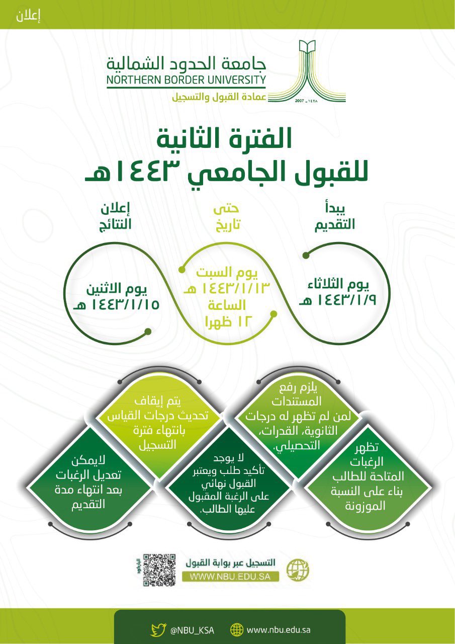 الجامعات بعد تسجيل عن مواعيد التسجيل