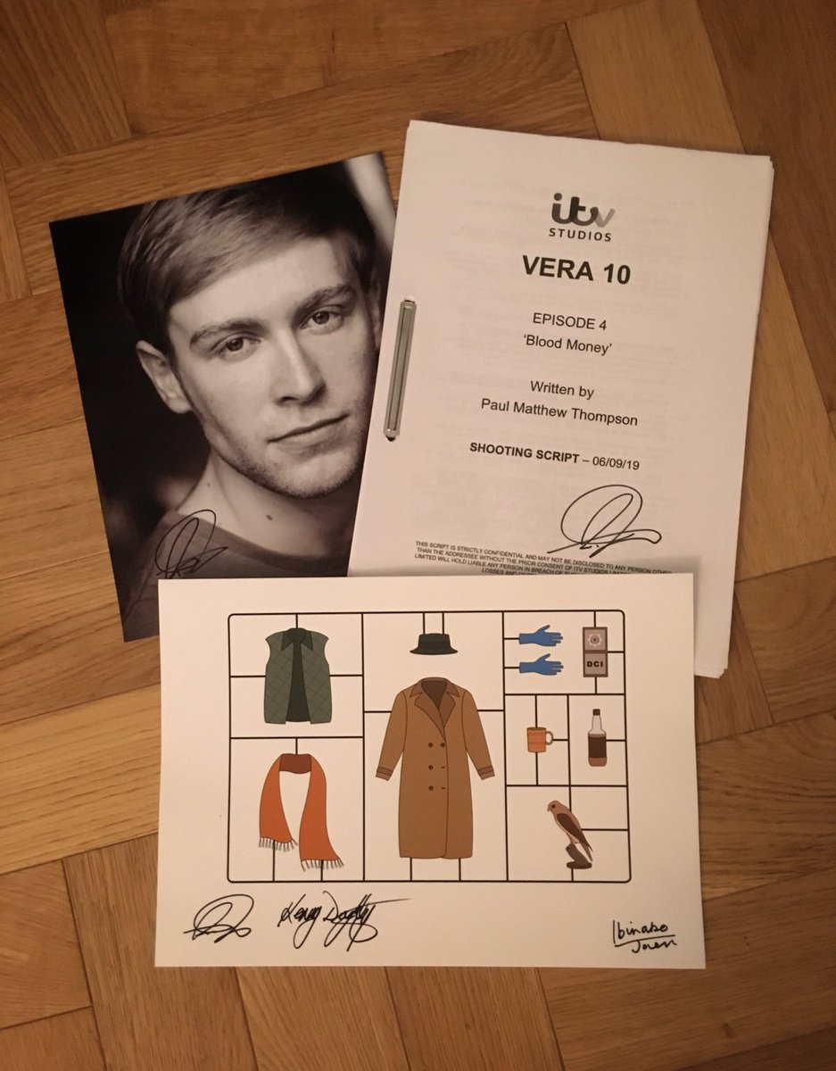 Right tweeps, you’ve all been waiting so patiently for new #Vera eps, so I think it’s time for a little reward!

Retweet and Follow for your chance to win this signed script, print and headshot. #WhoDunKnit #giveaway #Competition
