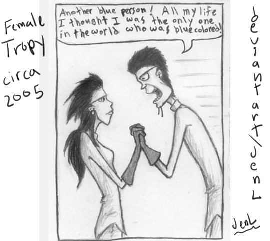 JenNoirwolf's tweet photo. I was reading my old comics today and I found this panel posted at DeviantArt in 2005, and I realized holy crap I drew a FemTropy 15 years before Crash 4! And Tropy even falls in love with her!
Shout out to my fans at Toys for Bob! XD
#CrashBandicoot #CrashBandicoot4 #femtropy https://t.co/VftVmv38UX