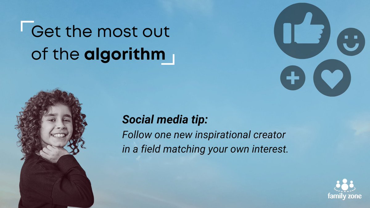 #Socialmedia platforms like #TikTok and #Instagram have algorithms in place to feed content that it thinks the user will like. Encourage your #child to curate their feed to spark joy by trying this week's social media tip!