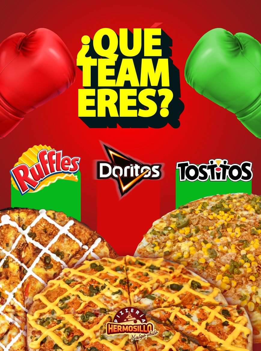 PizzeriaHmo's tweet photo. GIVEAWAY PA'QUE PRUEBES
1. Comenta que team eres etiquetando a un amigo:
#TeamDoritos
#TeamTostitos
#TeamRuffles
2. Da RT en modo público
Con eso participas para ganarte una Pizza XL de tu elección.
El día sábado 21 de agosto elegiremos a un ganador y lo anunciaremos aquí! https://t.co/LIGXdN6iue