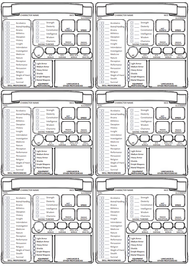Oregon Donor Twitterissa Super Useful Sized Character Data For The Dm Screen To Track Stuff Dnd Ttrpg T Co Radxmosle6 Twitter