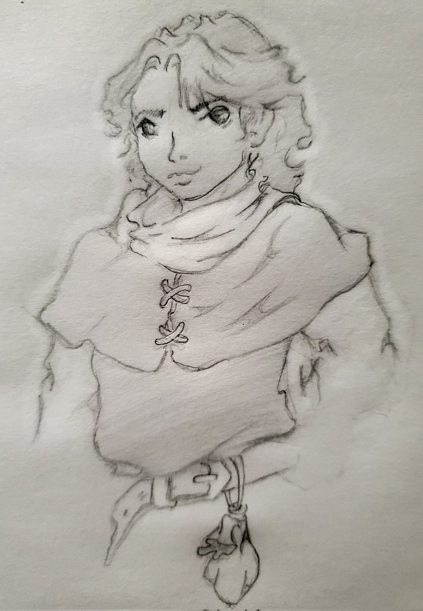 15 min afternoon break sketch time. First rough sketch of my new D&amp;D 1st edition human mage. I really enjoy the Raven with Vincent Price, so lm naming him Erasmus Craven.

First pic is quick line work, darker one is very lightly blended and spot highlights to see shade toning.