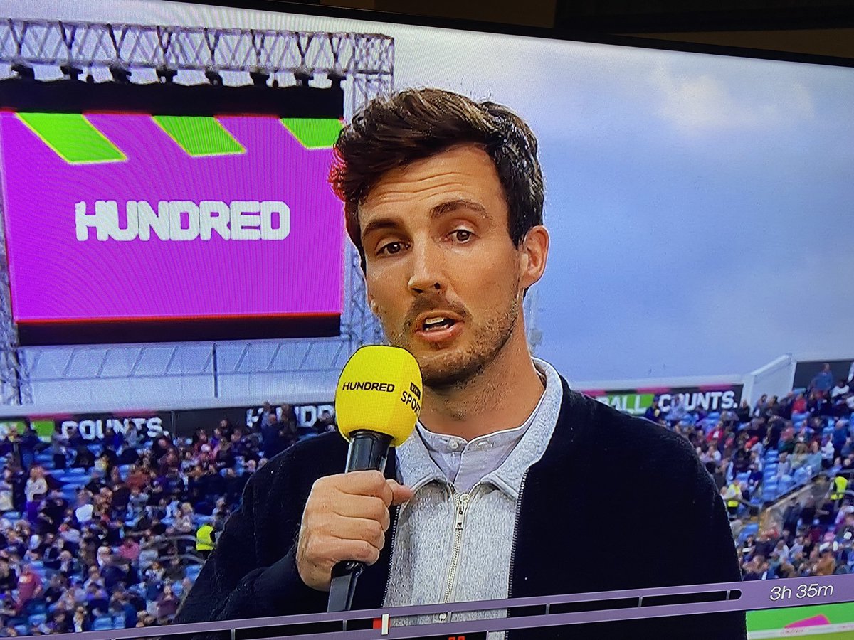 Adam Fanthorpe (@adamfanthorpe) on Twitter photo In hysterics watching <a href="/thehundred/">The Hundred</a> on BBC2. Please tell me the person blocking the “O” in “Counts” behind the presenters left shoulder is doing it deliberately! #TheHundred2021 In hysterics watching <a href="/thehundred/">The Hundred</a> on BBC2. Please tell me the person blocking the “O” in “Counts” behind the presenters left shoulder is doing it deliberately! #TheHundred2021