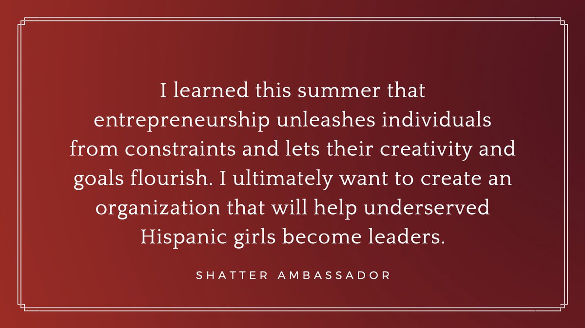 This past Saturday, we concluded our very first Shatter Ambassadors cohort❤️

💭 from one of our ambassadors, we so support your passion and drive