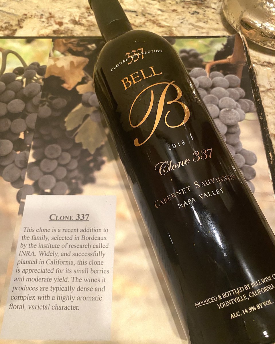The newest addition, Clone 337 🍇 Selected in Bordeaux by the institute of research, INRA, successfully planted in Cali. A moderate yield with small berries. The wines are typically dense, complex with a highly aromatic floral, varietal character. Have you tasted Clone 337 Cab?