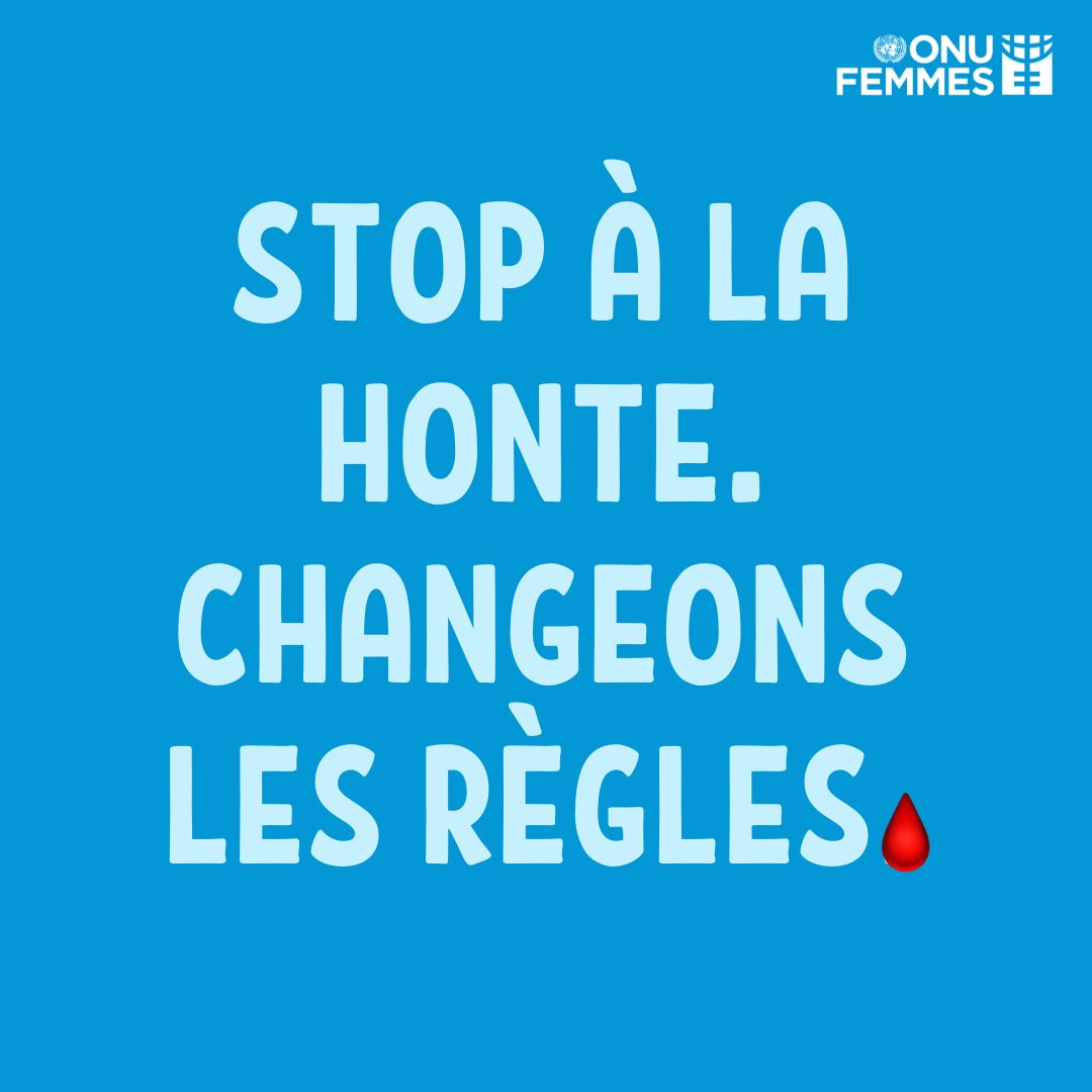 ONUFemmes's tweet photo. Dans certains endroits, avoir ses régles signifie:
🩸 ne pas aller à l’école
🩸 être isolée
🩸 ne pas pouvoir toucher la nourriture
🩸 être privée de ses droits fondamentaux
Mettons fin aux tabous liés aux règles.
Changeons les règles.
https://t.co/WIahnVCfzE https://t.co/1mTRSfXKna