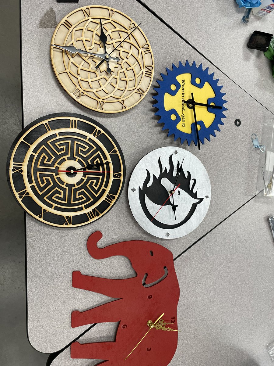 Super fun preplanning laser cut / clock building workshop for our teachers! So much great energy in the <a href="/CannonMiddle/">Cannon Middle School</a> hallways! Can’t wait for the kids to get back!